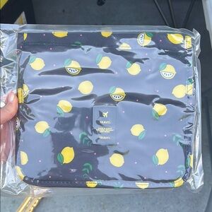 Lemon Print Travel Pouch